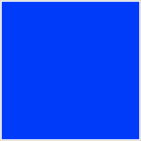003BFA Hex Color Image (BLUE, BLUE RIBBON)