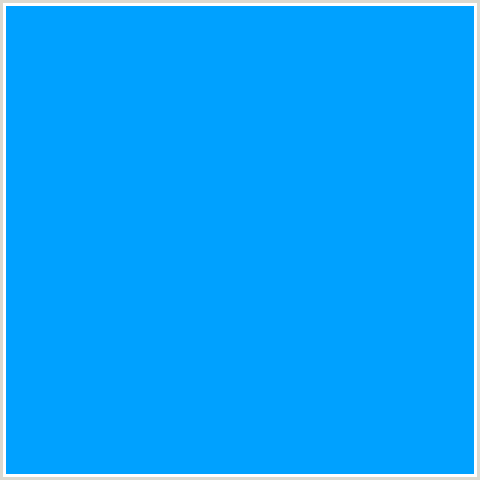 00A1FF Hex Color Image (AZURE RADIANCE, BLUE)