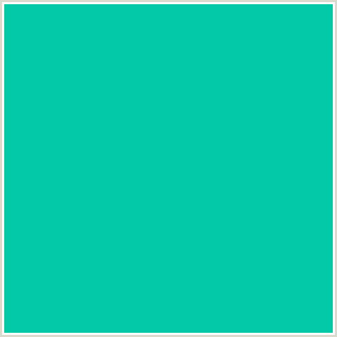 03C9A9 Hex Color Image (BLUE GREEN, CARIBBEAN GREEN)