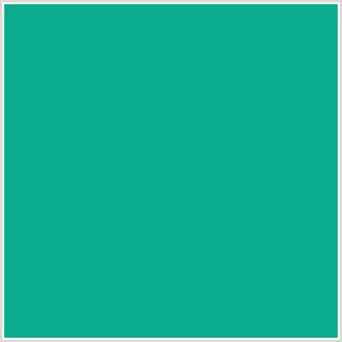 0AAC90 Hex Color Image (BLUE GREEN, NIAGARA)