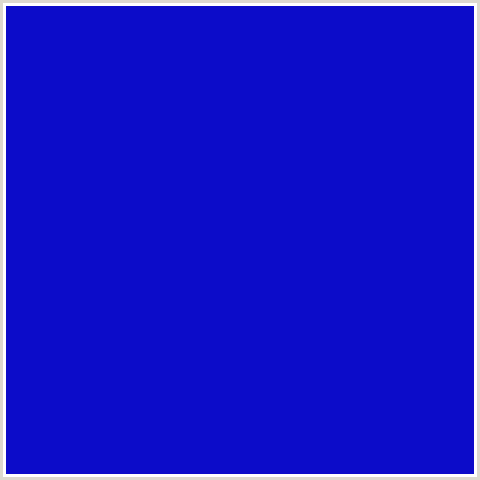 0C0CC9 Hex Color Image (BLUE, DARK BLUE)