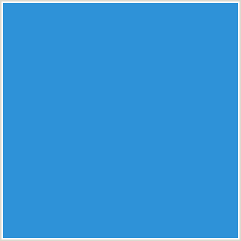 2E92D8 Hex Color Image (BLUE, CURIOUS BLUE)