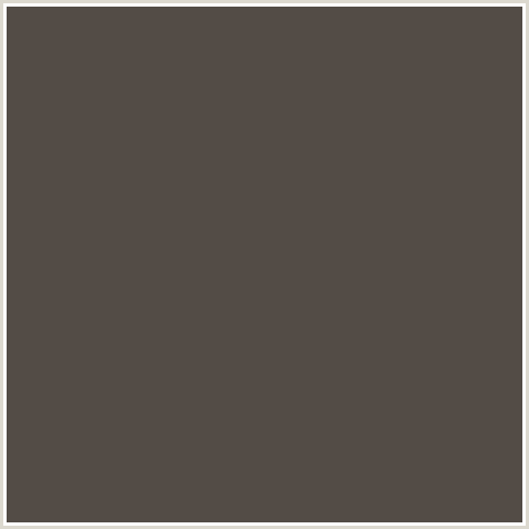 534C46 Hex Color Image (FUSCOUS GRAY, ORANGE RED)