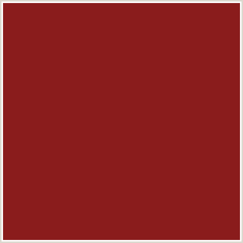 8A1C1C Hex Color Image (OLD BRICK, RED)
