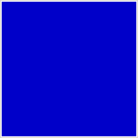 0000C9 Hex Color Image (BLUE, DARK BLUE)