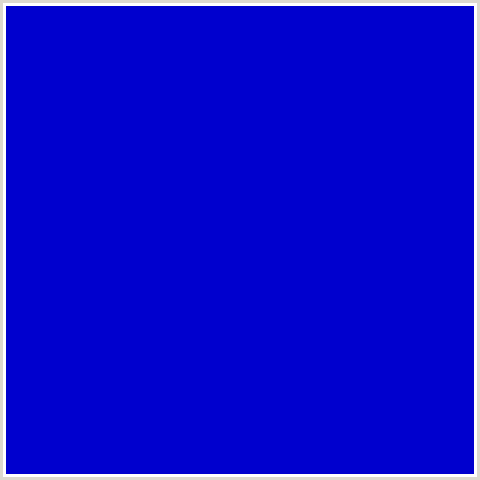 0000CE Hex Color Image (BLUE, DARK BLUE)