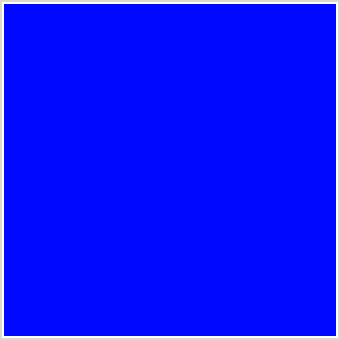 0008FF Hex Color Image (BLUE)