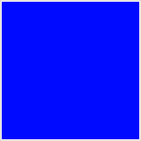 000AFF Hex Color Image (BLUE)
