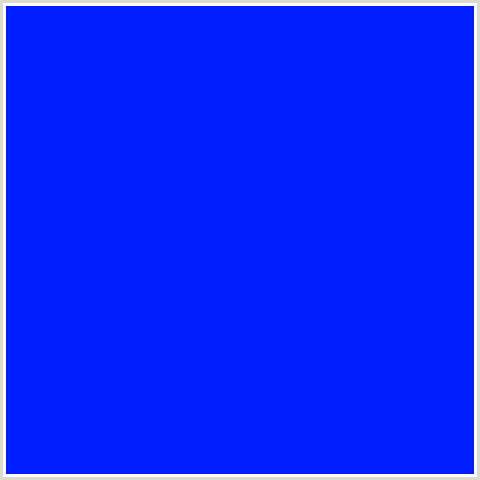 001EFF Hex Color Image (BLUE)