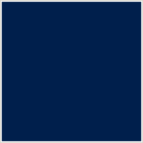 001F4C Hex Color Image (BLUE, MIDNIGHT BLUE, PRUSSIAN BLUE)