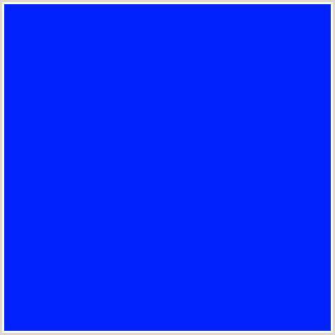 0022FF Hex Color Image (BLUE)
