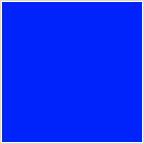 0023FC Hex Color Image (BLUE)