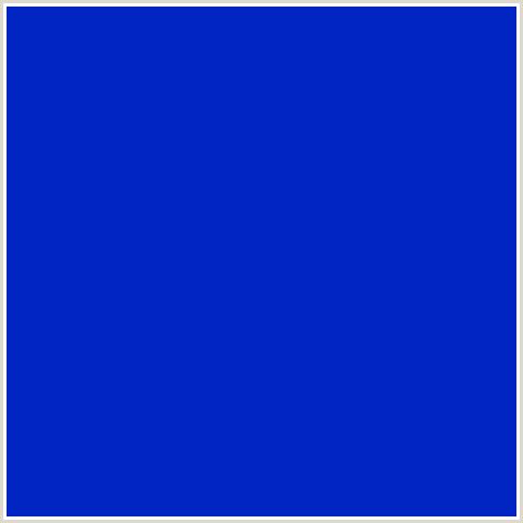 0025C3 Hex Color Image (BLUE, INTERNATIONAL KLEIN BLUE)