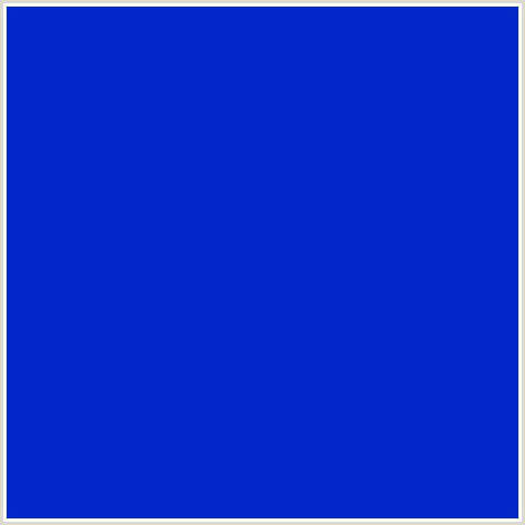 0028C9 Hex Color Image (BLUE, DARK BLUE)