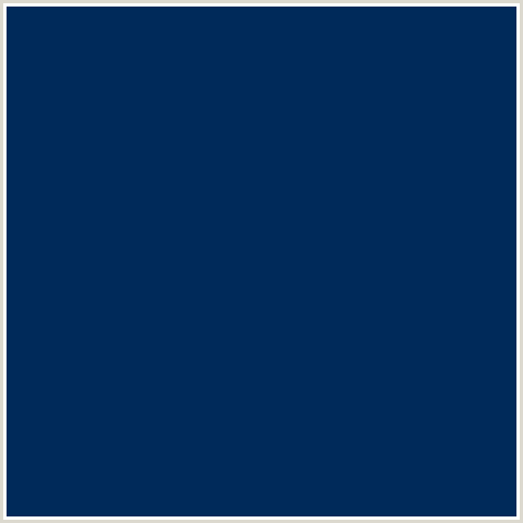002A5A Hex Color Image (BLUE, MIDNIGHT BLUE, PRUSSIAN BLUE)