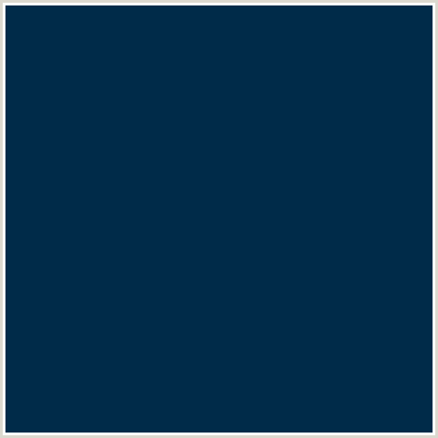 002B49 Hex Color Image (BLUE, MIDNIGHT BLUE, PRUSSIAN BLUE)