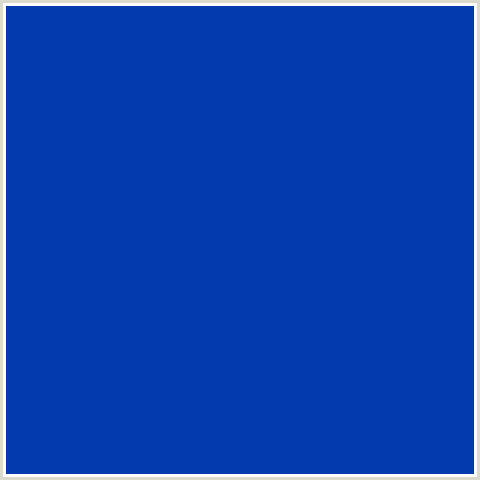 003AAD Hex Color Image (BLUE, INTERNATIONAL KLEIN BLUE)