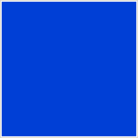 003FD6 Hex Color Image (BLUE, SCIENCE BLUE)