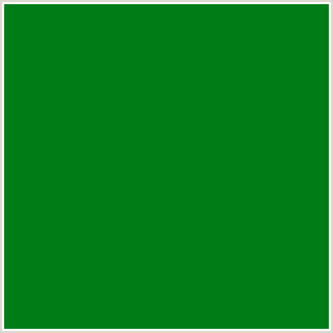 007C17 Hex Color Image (CAMARONE, FOREST GREEN, GREEN)