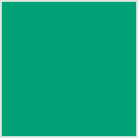 00A177 Hex Color Image (BLUE GREEN, JADE)