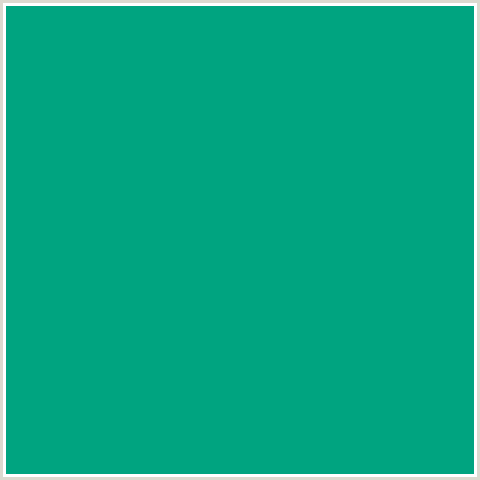 00A480 Hex Color Image (BLUE GREEN, PERSIAN GREEN)