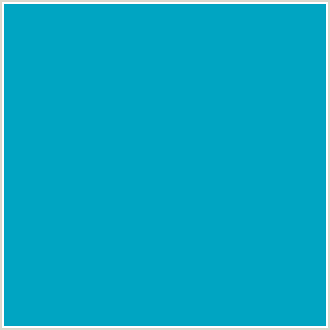 00A5C2 Hex Color Image (LIGHT BLUE, PACIFIC BLUE)