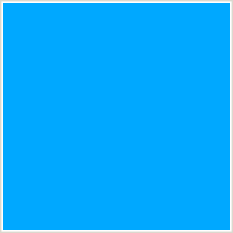 00A8FF Hex Color Image (AZURE RADIANCE, BLUE)