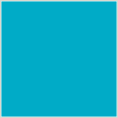 00ABC7 Hex Color Image (LIGHT BLUE, PACIFIC BLUE)