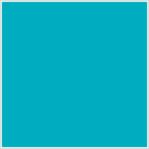00ACBF Hex Color Image (LIGHT BLUE, PACIFIC BLUE)