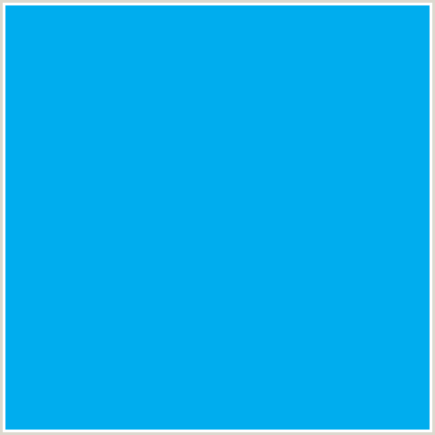 00ADEE Hex Color Image (CERULEAN, LIGHT BLUE)