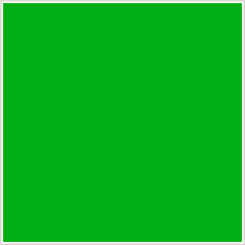 00AE14 Hex Color Image (GREEN, GREEN HAZE)