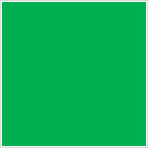 00AF50 Hex Color Image (GREEN BLUE, JADE)