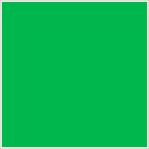 00B74E Hex Color Image (GREEN BLUE, JADE)