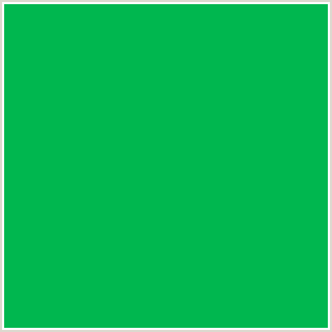 00B74F Hex Color Image (GREEN BLUE, JADE)