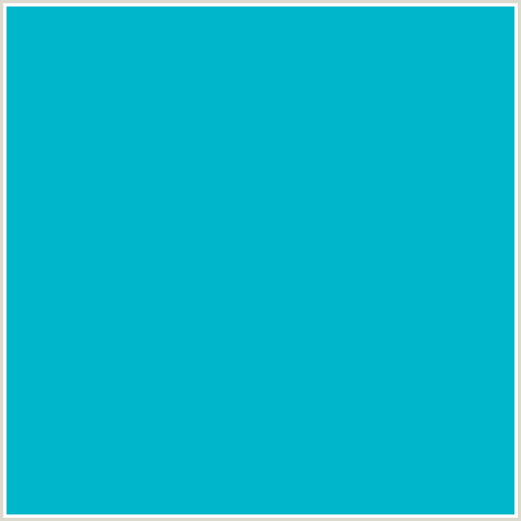 00B7C9 Hex Color Image (LIGHT BLUE, ROBINS EGG BLUE)