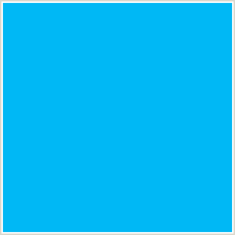 00B8F5 Hex Color Image (CERULEAN, LIGHT BLUE)