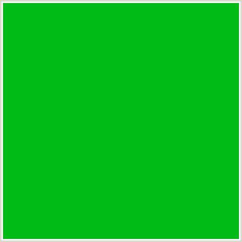 00BA16 Hex Color Image (GREEN, MALACHITE)
