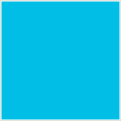 00BEE5 Hex Color Image (CERULEAN, LIGHT BLUE)