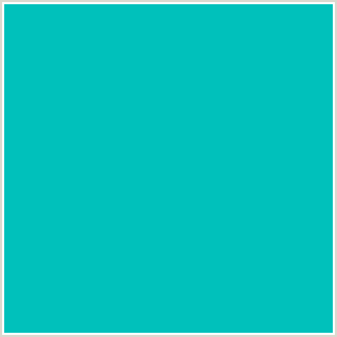 00C1BB Hex Color Image (AQUA, LIGHT BLUE, ROBINS EGG BLUE)