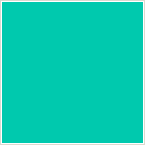 00C9AE Hex Color Image (BLUE GREEN, CARIBBEAN GREEN)