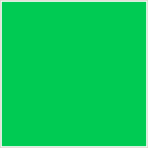 00CB53 Hex Color Image (GREEN BLUE, MALACHITE)