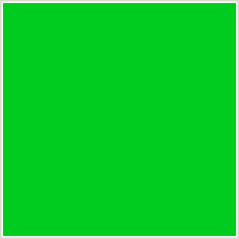 00CC1F Hex Color Image (GREEN, MALACHITE)