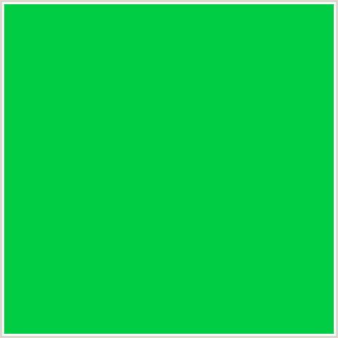 00CC44 Hex Color Image (GREEN BLUE, MALACHITE)