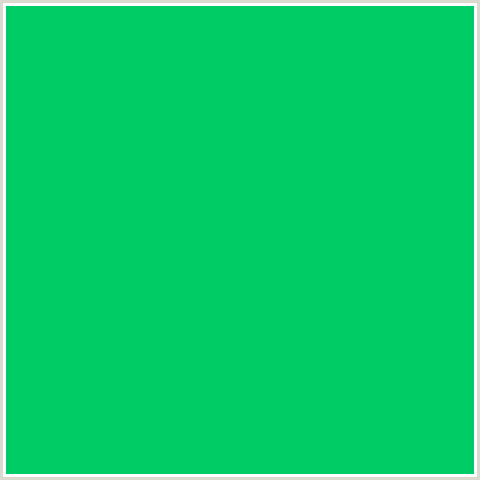 00CC66 Hex Color Image (GREEN BLUE, JADE)