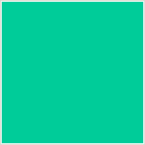00CC99 Hex Color Image (BLUE GREEN, CARIBBEAN GREEN)