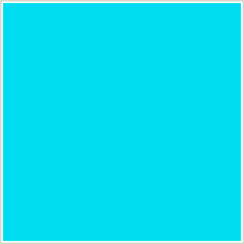 00DDF2 Hex Color Image (BRIGHT TURQUOISE, LIGHT BLUE)