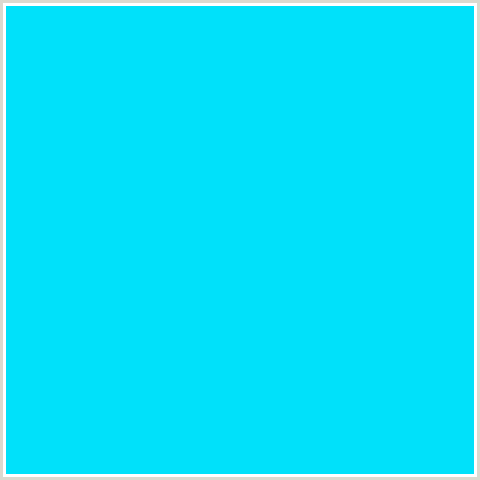 00E1FA Hex Color Image (CYAN, LIGHT BLUE)