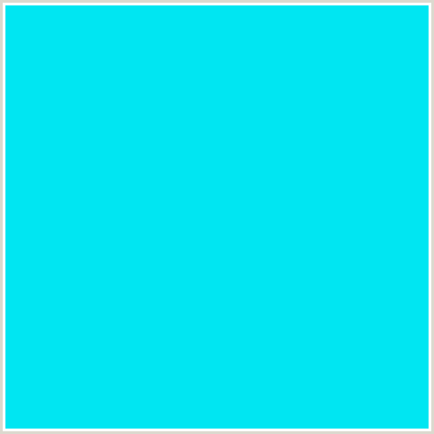 00E6F2 Hex Color Image (CYAN, LIGHT BLUE)