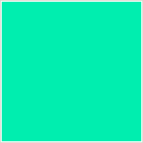 00EEAF Hex Color Image (BLUE GREEN, CARIBBEAN GREEN)