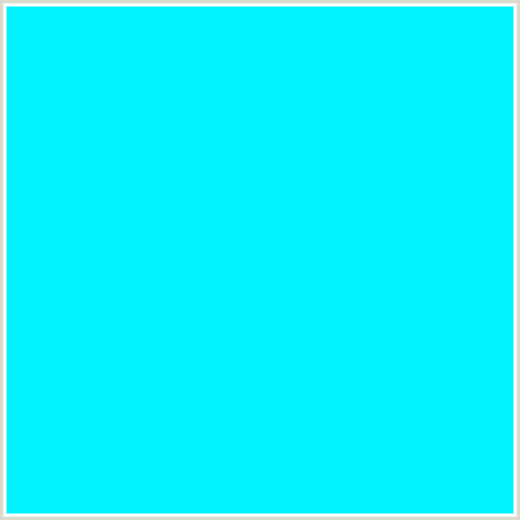 00F2FF Hex Color Image (CYAN, LIGHT BLUE)